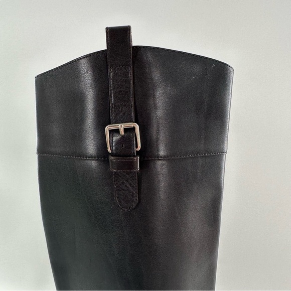 Banana Republic womens boots size 7 chocolate brown leather riding knee high - Picture 5 of 16